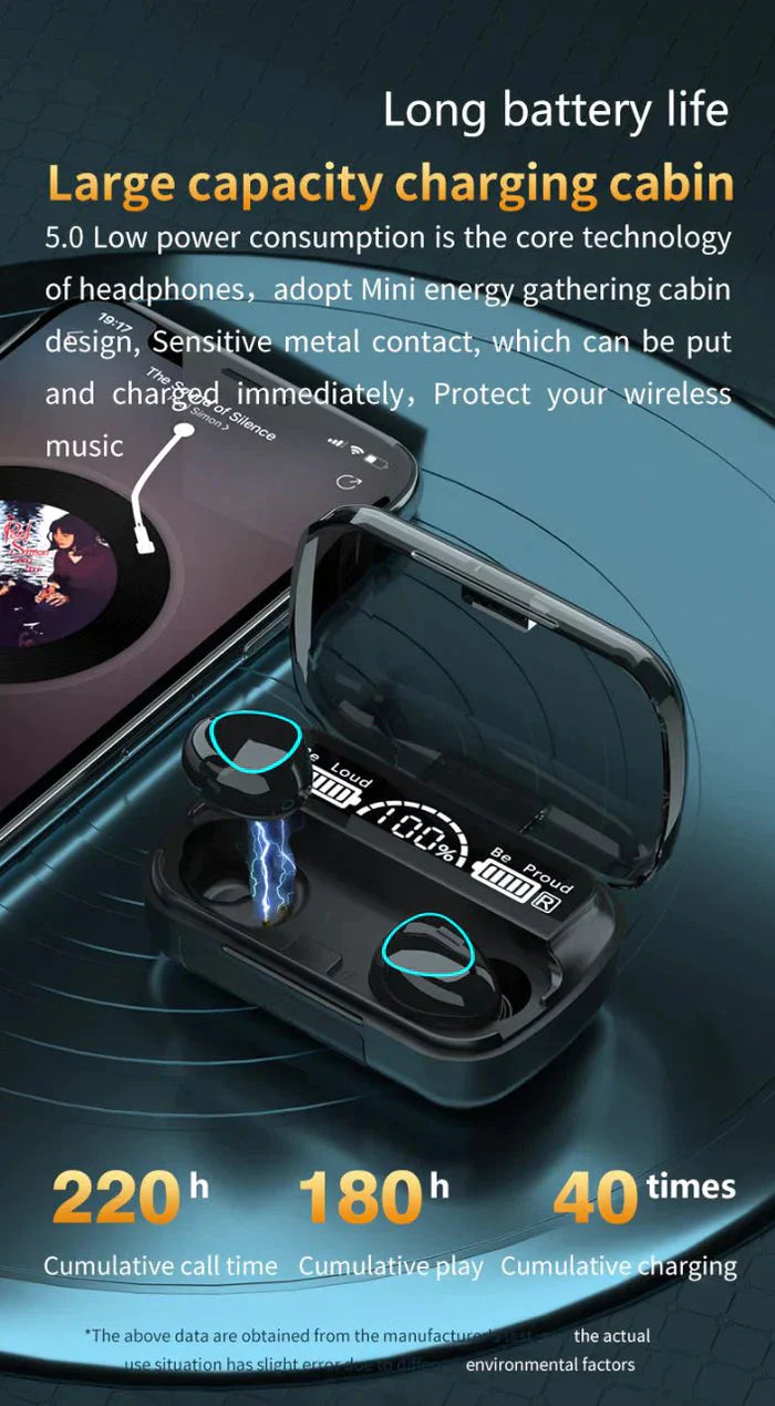 Original TWS M10 Earbuds With Built In Power Bank For Mobiles