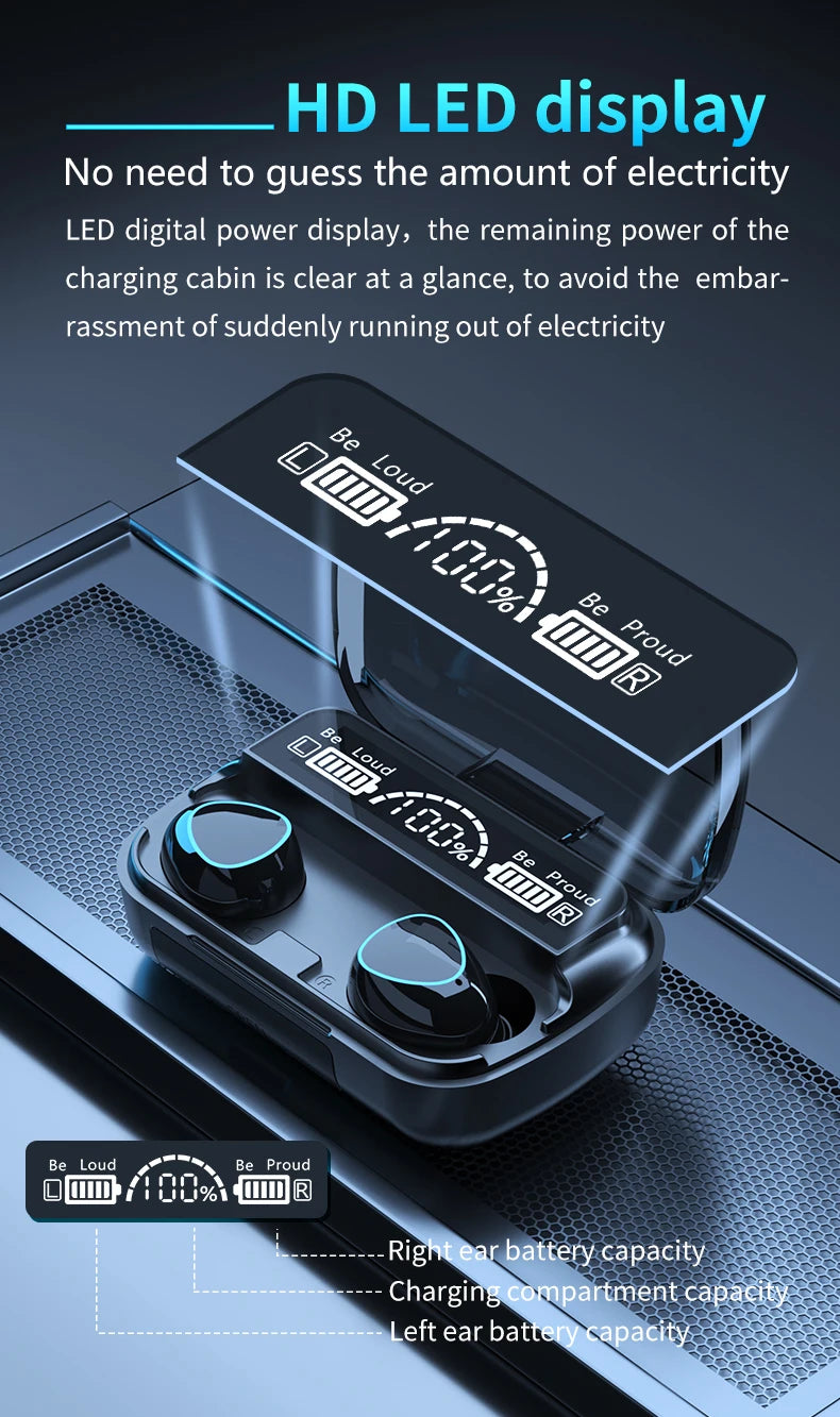 Original TWS M10 Earbuds With Built In Power Bank For Mobiles