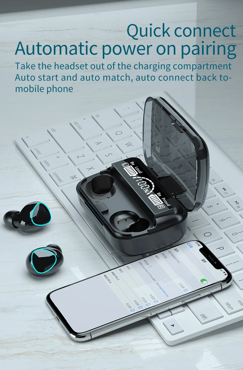 Original TWS M10 Earbuds With Built In Power Bank For Mobiles