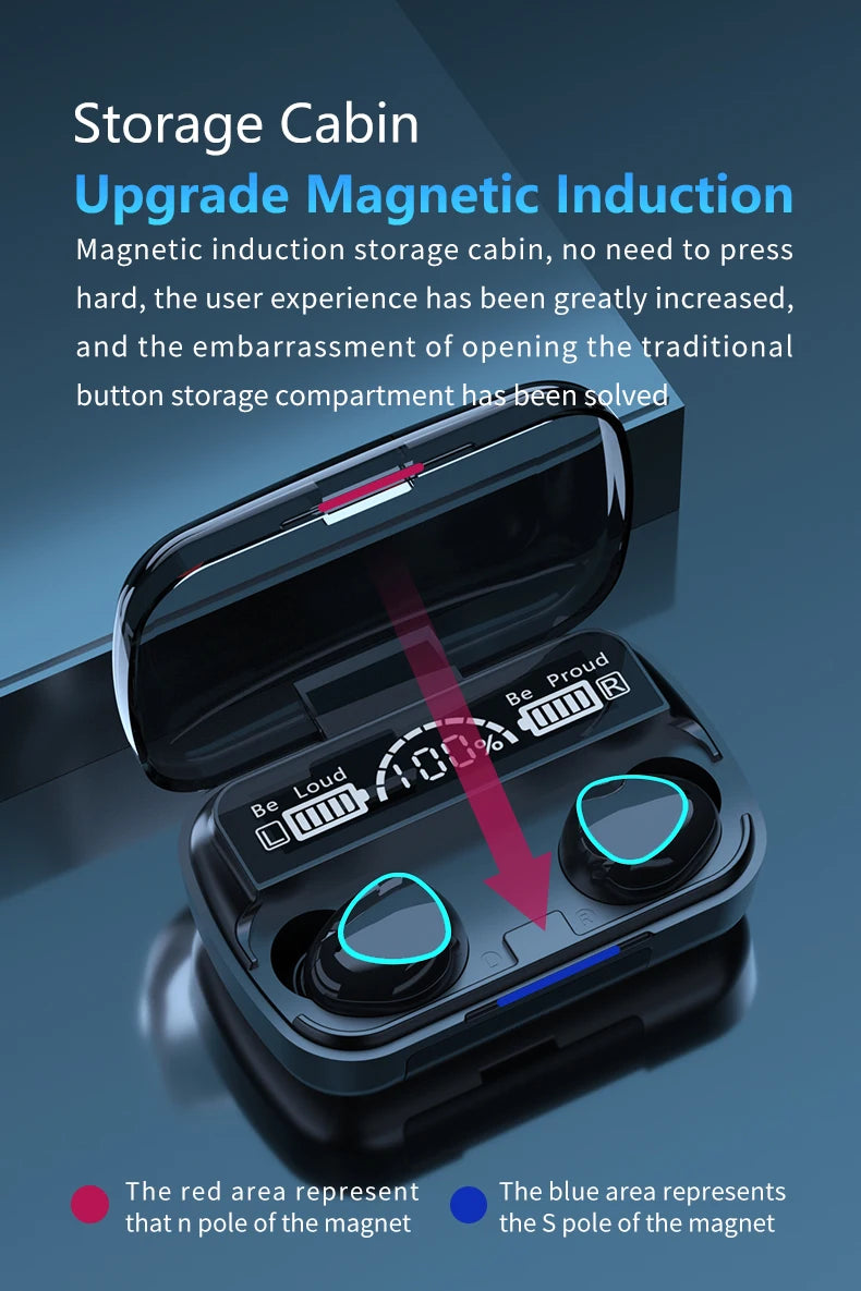 Original TWS M10 Earbuds With Built In Power Bank For Mobiles