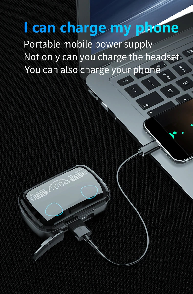 Original TWS M10 Earbuds With Built In Power Bank For Mobiles